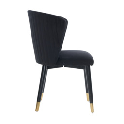 Sofina Modern Velvet Dining Chair with Tufted Back – Wooden Frame & Gold-Tipped Rubberwood Legs - thumbnail 5
