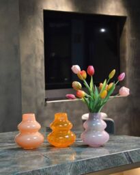 VASE SKRZYSZOW S- H16 D14 cm - TAUPE - thumbnail 4