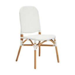 Natural and White Rattan Dining Chair - Manado - thumbnail 4