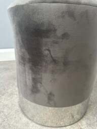 Darlington Velvet Ottoman Dressing Table Seat - Grey - thumbnail 5