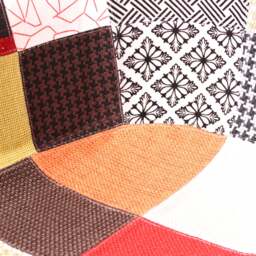 Patchwork Eiffel Tub Chair Fabric Upholstery - Wooden Legs with Metal Frame - thumbnail 4