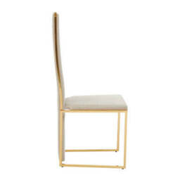 Deana Mink Velvet High Back Dining Chair with Gold Finish Frame - thumbnail 4
