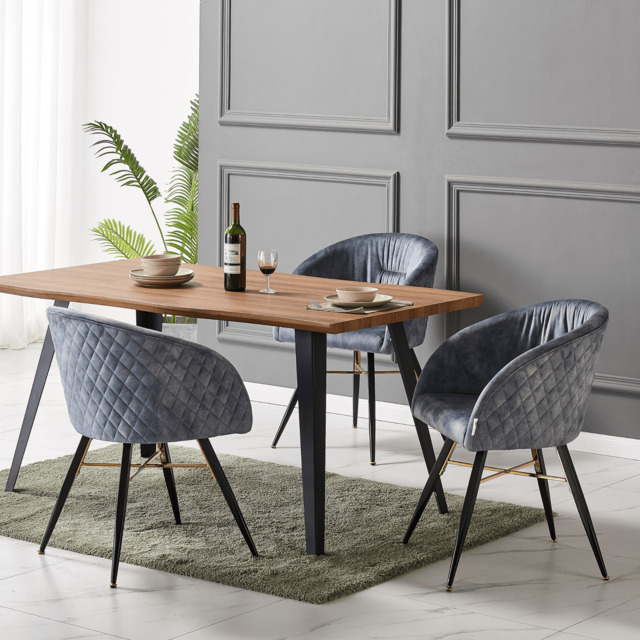 Vittorio LUX Velvet Dining Chair with Metal Legs - Perfect for Dining Room Living Room - image 1