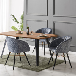 Vittorio LUX Velvet Dining Chair with Metal Legs - Perfect for Dining Room Living Room - thumbnail 1