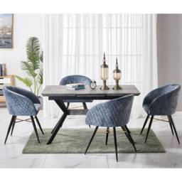 Vittorio LUX Velvet Dining Chair with Metal Legs - Perfect for Dining Room Living Room - thumbnail 2