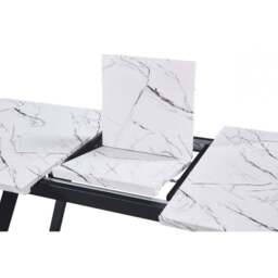 Milano Toga Extendable Dining Set - a White Extendable Dining Table & 4 Dining Chairs with Silver End Caps - thumbnail 4