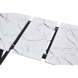 Milano Toga Extendable Dining Set - a White Extendable Dining Table & 4 Dining Chairs with Silver End Caps - thumbnail 5