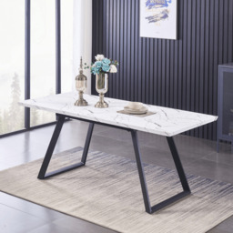 Milano Toga Extendable Dining Set - a White Extendable Dining Table & 4 Dining Chairs with Silver End Caps - thumbnail 3