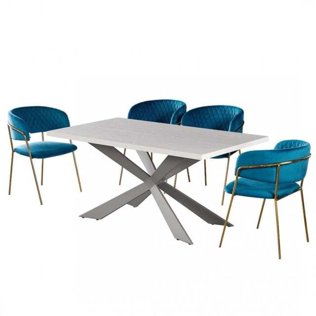 Atarah Duke LUX Dining Set - Blue / Set of 4