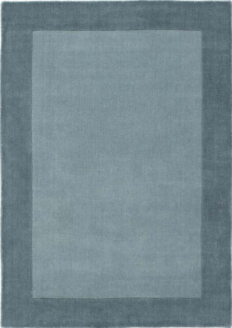 Bordered Duck Egg Blue Wool Rug - 160X230 cm