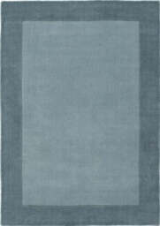 Bordered Duck Egg Blue Wool Rug - 160X230 cm