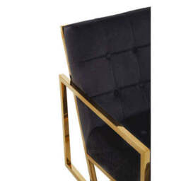 Hana Black Velvet Chair With Gold Frame - thumbnail 6