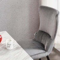 New York Rocco LUX Dining Set, a Table and Chairs Set of 4, Walnut/Grey - thumbnail 6