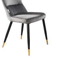 New York Rocco LUX Dining Set, a Table and Chairs Set of 4, Walnut/Grey - thumbnail 4