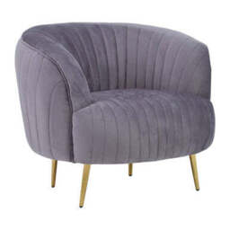 Florina Grey Velvet Chair With Gold Legs - thumbnail 2