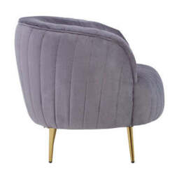 Florina Grey Velvet Chair With Gold Legs - thumbnail 3