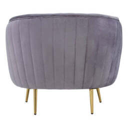 Florina Grey Velvet Chair With Gold Legs - thumbnail 4