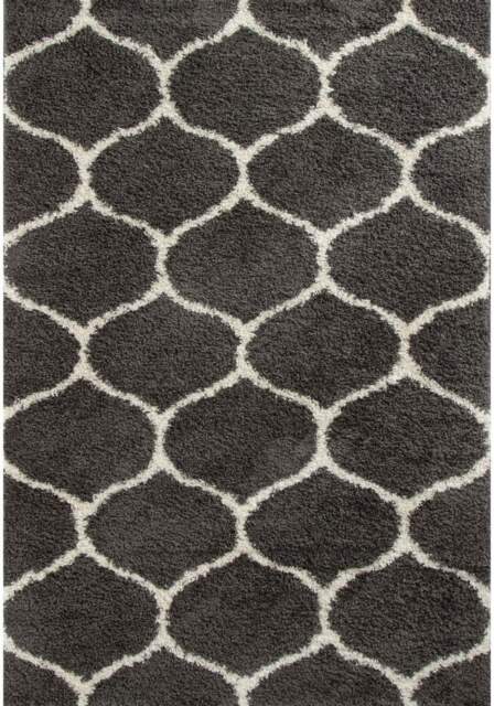Moroccan Dark Grey Shaggy Rug - 640 - image 1