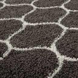 Moroccan Dark Grey Shaggy Rug - 640 - thumbnail 3