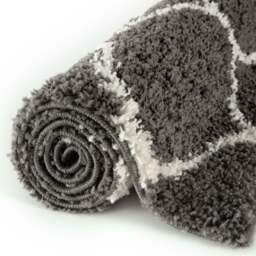 Moroccan Dark Grey Shaggy Rug - 640 - thumbnail 5