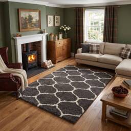 Moroccan Dark Grey Shaggy Rug - 640 - thumbnail 2