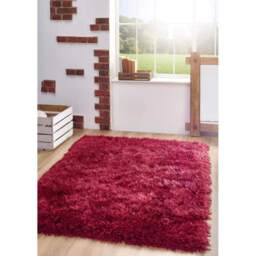 Extravagance Wine Red Shaggy Rug - thumbnail 4