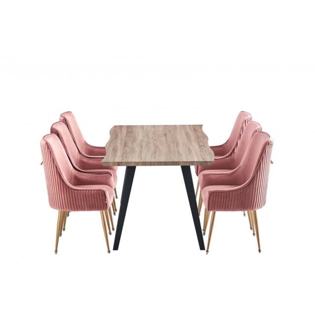 Soho Rocco Dining Set - Pink / Set of 6