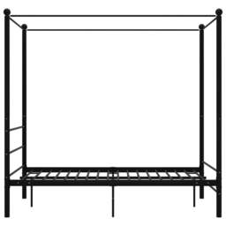 Bed Frame with Canopy without Mattress Black 140x200 cm Metal - thumbnail 3