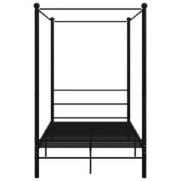 Bed Frame with Canopy without Mattress Black 140x200 cm Metal - thumbnail 4