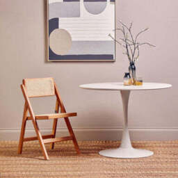 Laila White Small Round Dining Table - thumbnail 3