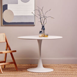 Laila White Small Round Dining Table - thumbnail 1