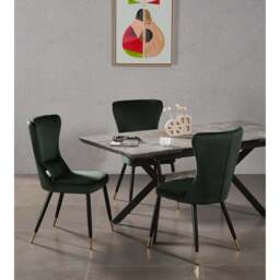 New York LUX Velvet Dining Chair with Metal Legs - Scandinavian Inspired - thumbnail 6