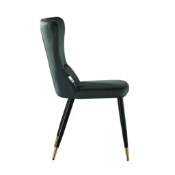 New York LUX Velvet Dining Chair with Metal Legs - Scandinavian Inspired - thumbnail 3
