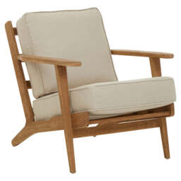 Hector Natural Linen and Oak Wood Armchair - thumbnail 4