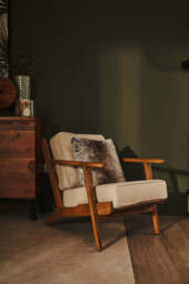 Hector Natural Linen and Oak Wood Armchair - thumbnail 3