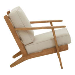 Hector Natural Linen and Oak Wood Armchair - thumbnail 5
