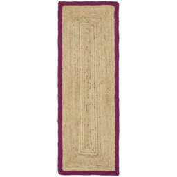 Bordered Raspberry Jute Rug - thumbnail 4