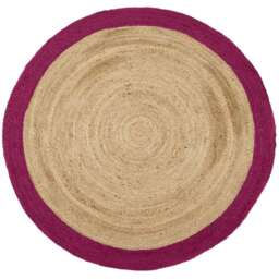 Bordered Raspberry Jute Rug - thumbnail 5