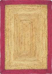 Bordered Raspberry Jute Rug