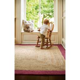 Bordered Raspberry Jute Rug - thumbnail 2