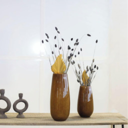 Flower VASE ROBERT - BROWN Glass by DutZ - thumbnail 2