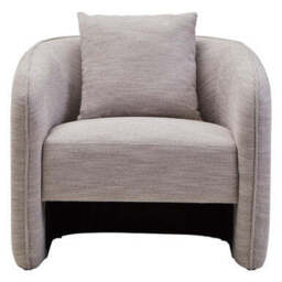 Bilani Grey Linen Effect Curved Chair - thumbnail 2