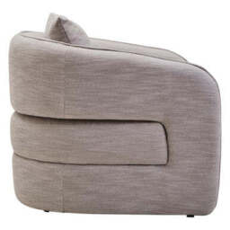 Bilani Grey Linen Effect Curved Chair - thumbnail 5