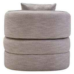 Bilani Grey Linen Effect Curved Chair - thumbnail 6
