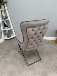 Trafalgar Velvet Dining Chair - Dark Grey - thumbnail 2