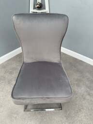 Trafalgar Velvet Dining Chair - Dark Grey - thumbnail 4