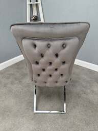 Trafalgar Velvet Dining Chair - Dark Grey - thumbnail 3