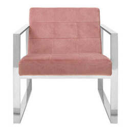 Vogue Pink Velvet Lounge Chair - thumbnail 2