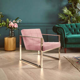 Vogue Pink Velvet Lounge Chair - thumbnail 5