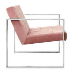 Vogue Pink Velvet Lounge Chair - thumbnail 6